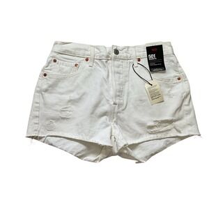 Levi's  Women's Premium 501 Original Everything's Fine Short-White 28 Small